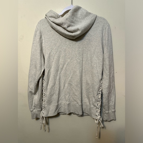 Pam & Gela Full Zip Hoodie Gray Cotton Size Medium Sweatshirt - Picture 5 of 5